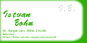 istvan bohm business card