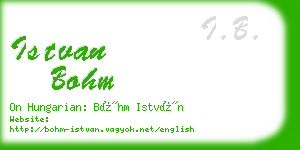 istvan bohm business card